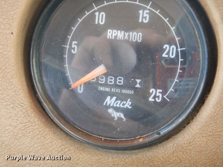 image for item HM9676 1979 Mack R686ST  flatbed truck with Big John tree transplanter