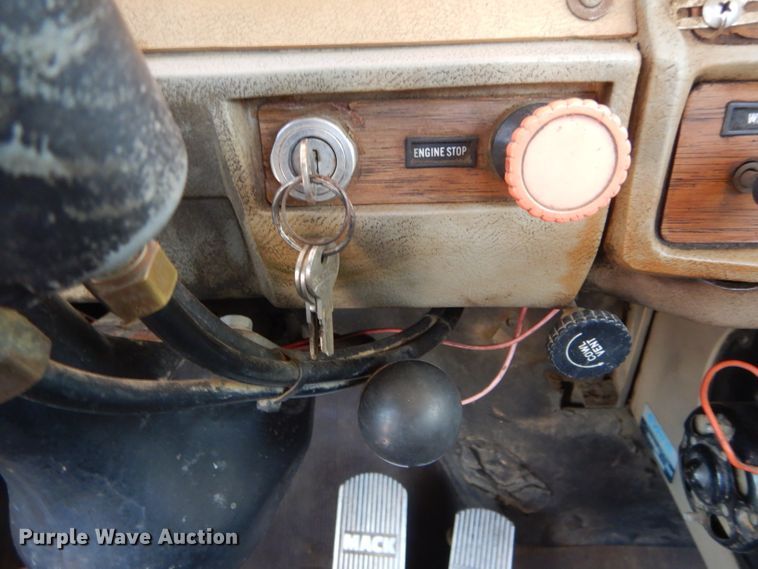 image for item HM9676 1979 Mack R686ST  flatbed truck with Big John tree transplanter