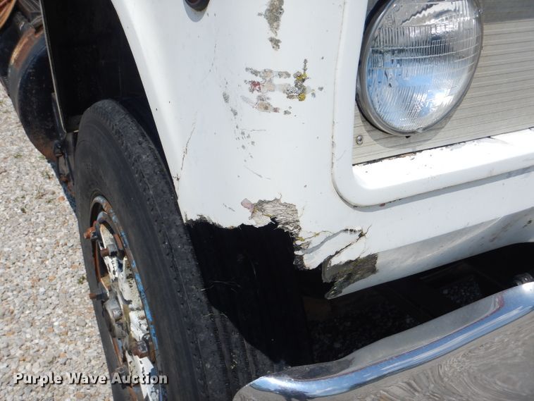 image for item HM9676 1979 Mack R686ST  flatbed truck with Big John tree transplanter