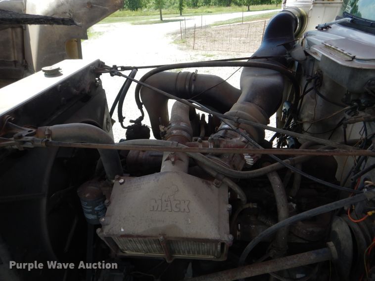 image for item HM9676 1979 Mack R686ST  flatbed truck with Big John tree transplanter