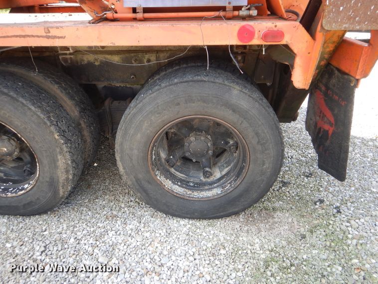 image for item HM9676 1979 Mack R686ST  flatbed truck with Big John tree transplanter