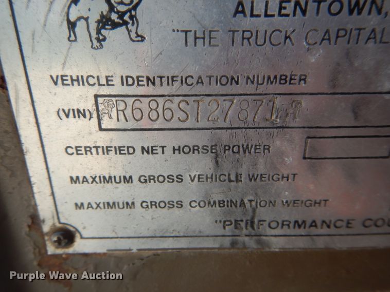 image for item HM9676 1979 Mack R686ST  flatbed truck with Big John tree transplanter