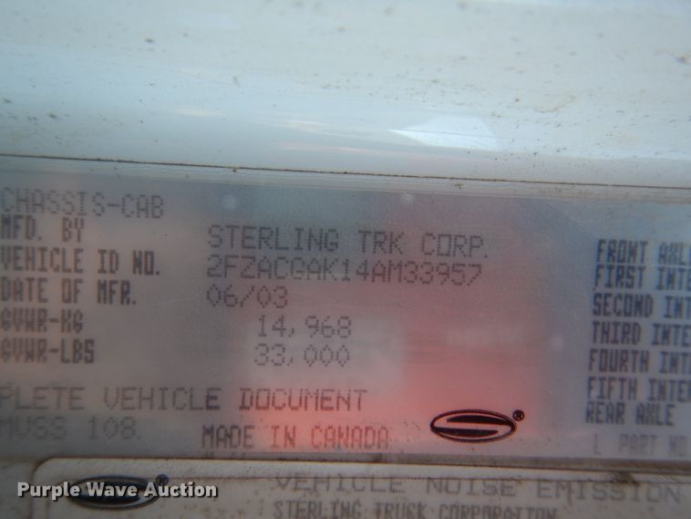 image for item HU9816 2004 Sterling Acterra  dump flatbed truck