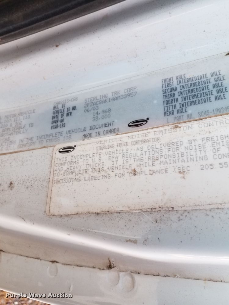 image for item HU9816 2004 Sterling Acterra  dump flatbed truck