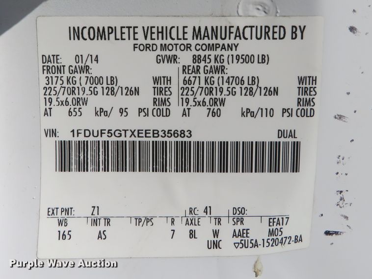 image for item DI3883 2014 Ford F550 Super Duty XL  bucket truck