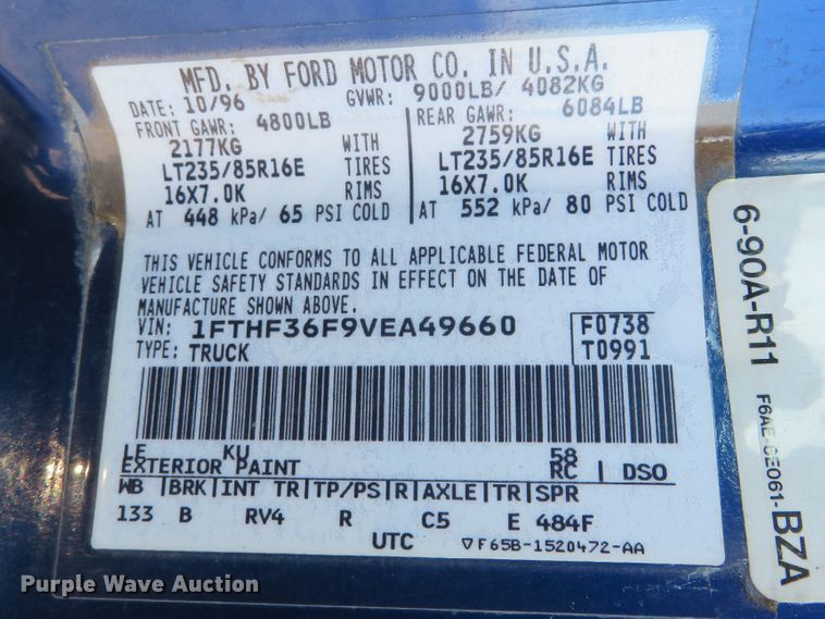 image for item DI3918 1997 Ford F350 XLT  pickup truck