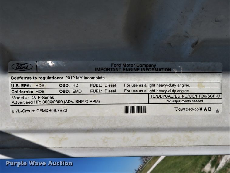 image for item DI3943 2012 Ford F450 Super Duty XL  flatbed truck