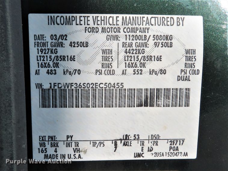 image for item DI3958 2002 Ford F350 Super Duty XL  dump flatbed pickup truck