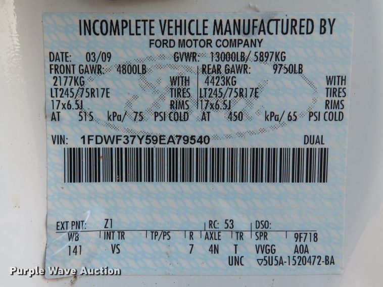 image for item DI3960 2009 Ford F350 Super Duty XL  dump bed pickup truck