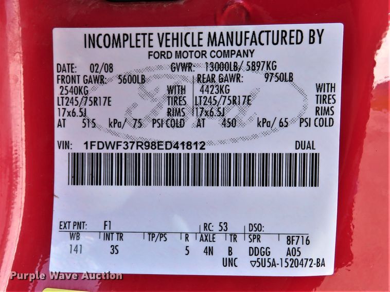 image for item DI3968 2008 Ford F350 Super Duty XLT  bale bed pickup truck