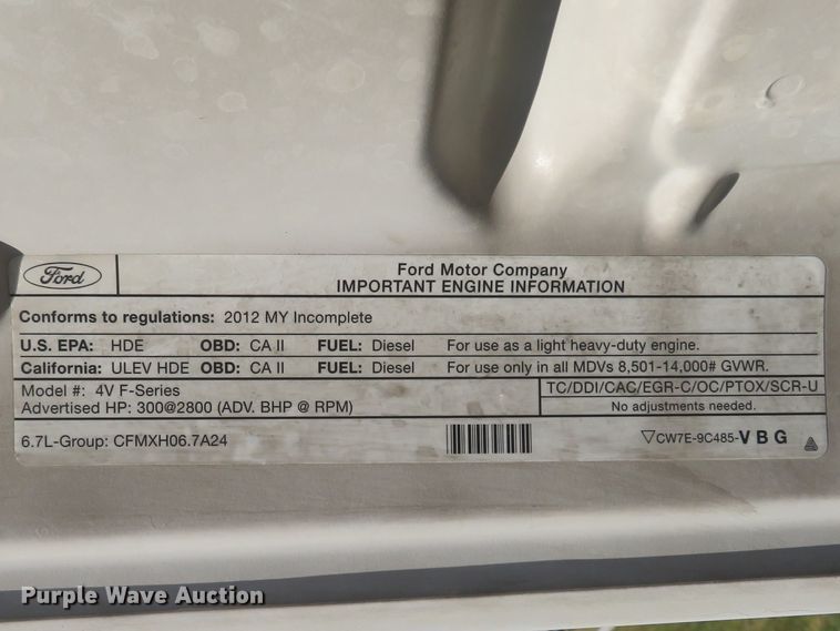 image for item DI3971 2012 Ford F350 Super Duty XL  SuperCab utility bed pickup truck