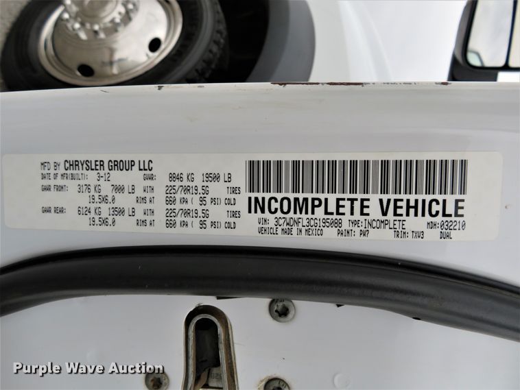 image for item DI3978 2012 Dodge Ram 5500HD  Crew Cab flatbed truck