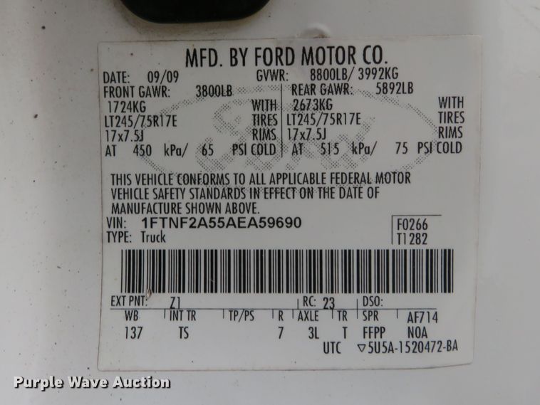 image for item DI3980 2010 Ford F250 Super Duty XL  pickup truck