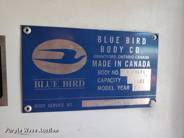 image for item DI5019 2001 Ford Econoline E450 Super Duty  Blue Bird school bus