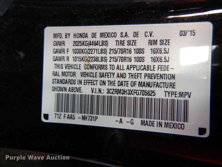 image for item DJ6738 2015 Honda CR-V  SUV