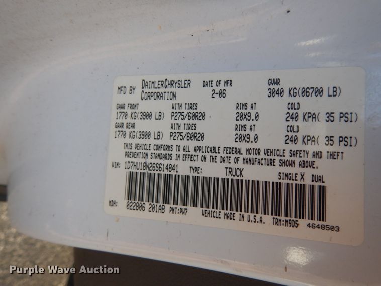 image for item DJ6739 2006 Dodge Ram 1500  Quad Cab pickup truck