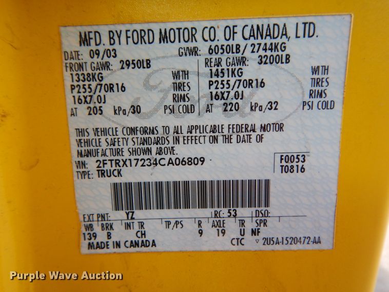 image for item DJ6742 2004 Ford F150  SuperCab pickup truck