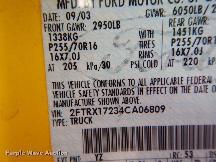 image for item DJ6742 2004 Ford F150  SuperCab pickup truck