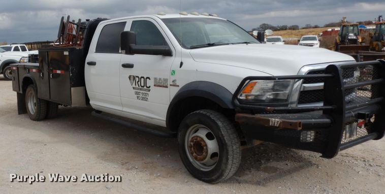 image for item DJ8081 2015 Dodge Ram 5500HD  Crew Cab flatbed truck