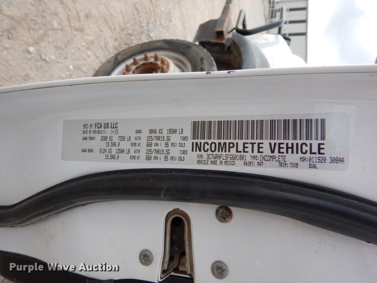 image for item DJ8081 2015 Dodge Ram 5500HD  Crew Cab flatbed truck