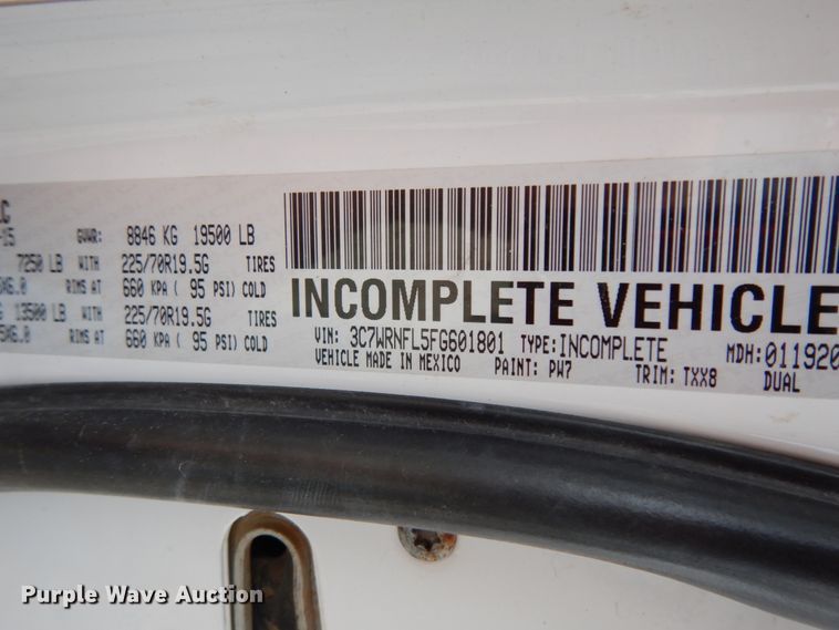 image for item DJ8081 2015 Dodge Ram 5500HD  Crew Cab flatbed truck