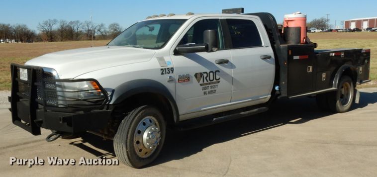 image for item DJ8097 2012 Dodge Ram 5500HD  Crew Cab flatbed truck