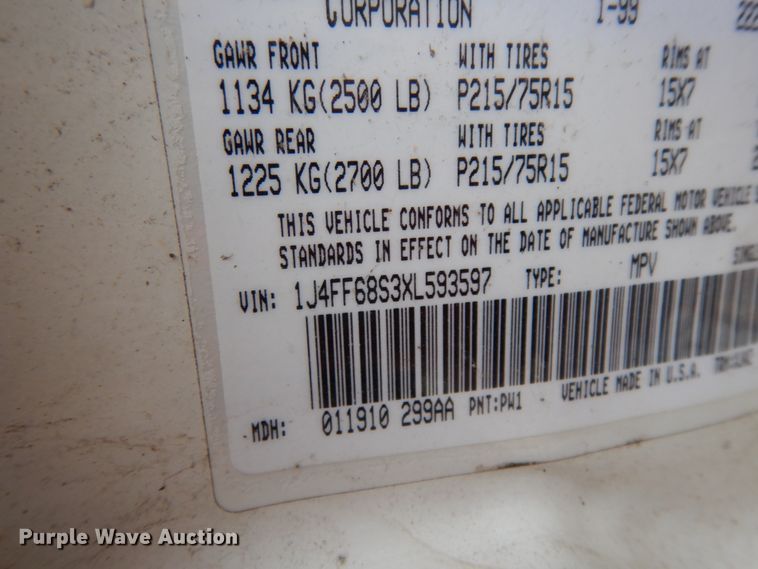 image for item DJ8129 1999 Jeep Cherokee  SUV