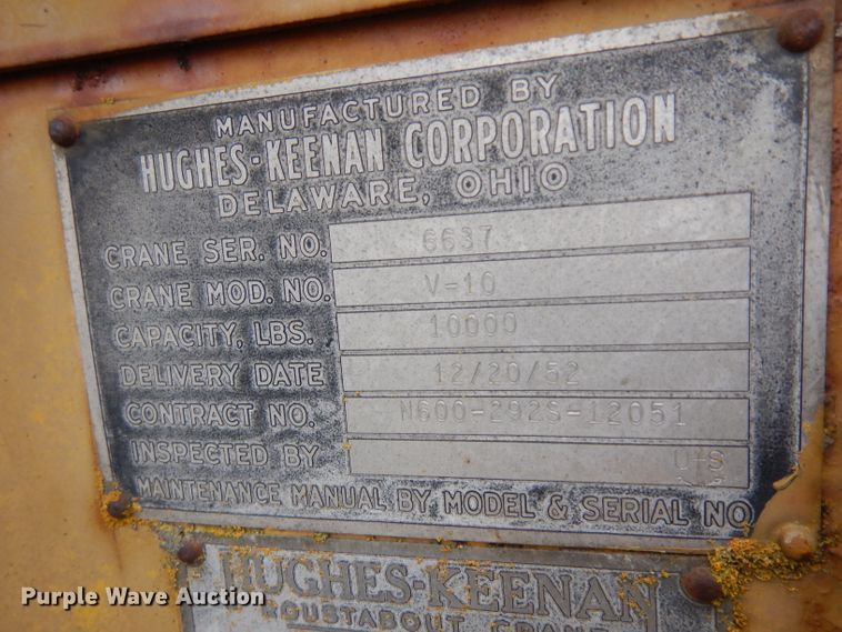 image for item EY9164 Hughes-keenan V-10  crane