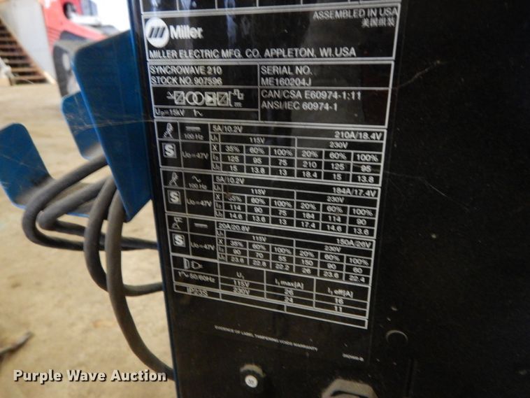 image for item FG9748 Miller Syncrowave 210 TIG welder