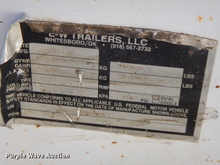 image for item GK9492 2008 EW Trailers equipment trailer