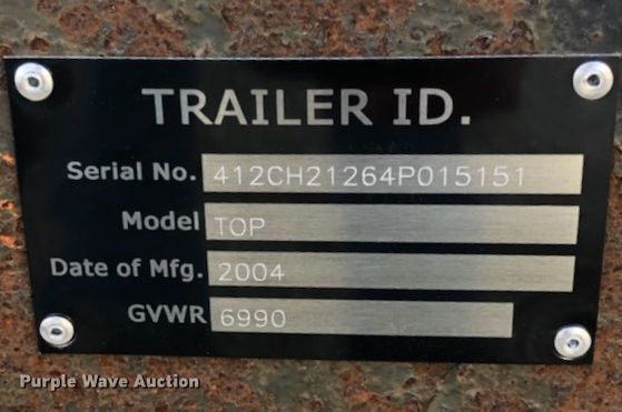 image for item HD9226 2004 Top 3 utility trailer