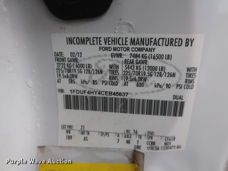 image for item HK9625 2012 Ford F450 Super Duty XL  flatbed truck