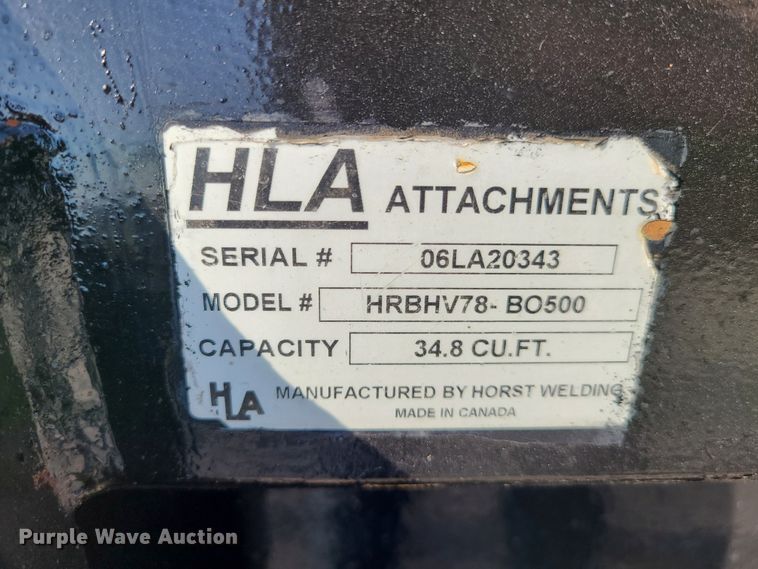 image for item HM9357 HLA HRBHV78-BO500 skid steer hydraulic dump bucket