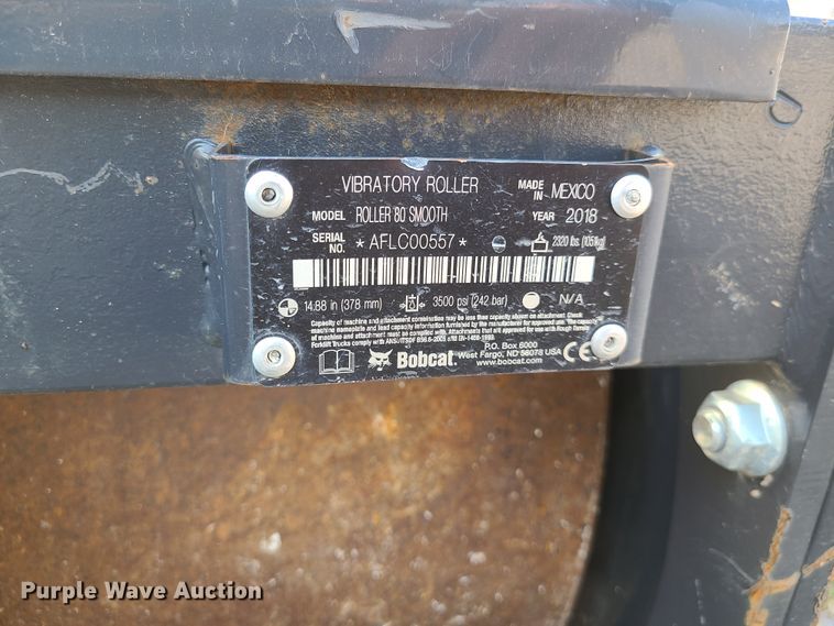 image for item HM9360 2018 Bobcat skid steer smooth drum roller