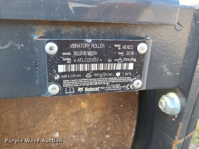 image for item HM9360 2018 Bobcat skid steer smooth drum roller