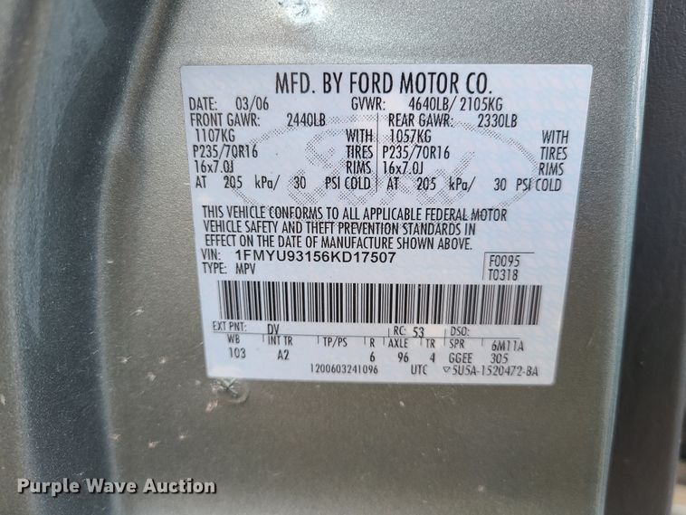 image for item HM9754 2006 Ford Escape SUV