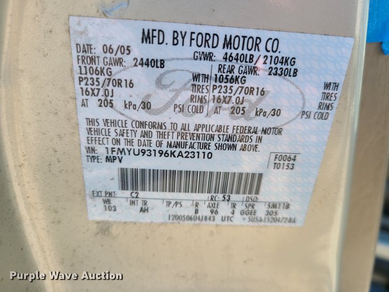 image for item HM9755 2006 Ford Escape  SUV