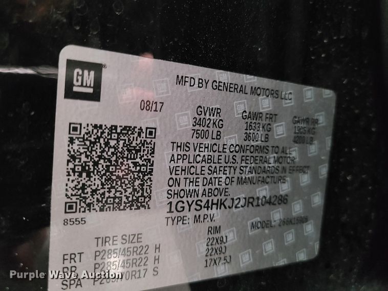 image for item HM9824 2018 Cadillac Escalade  SUV