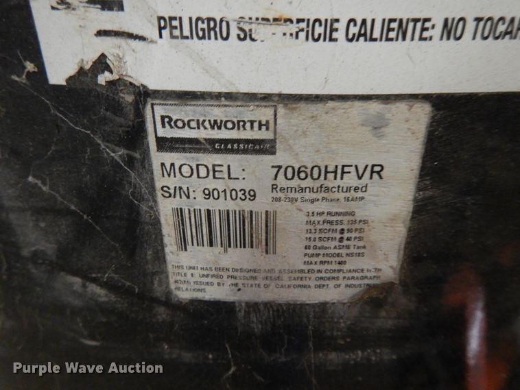 image for item HP9008 Rockworth air compressor