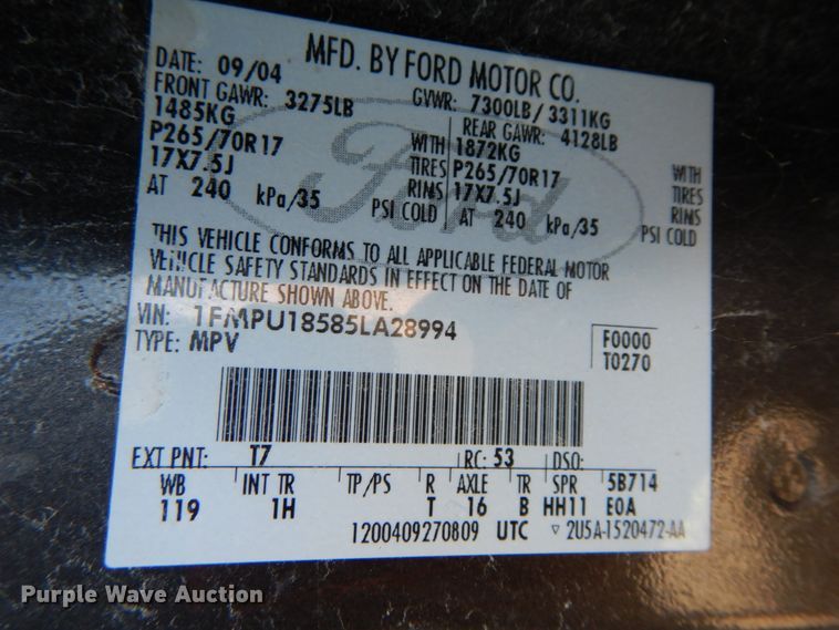 image for item HP9090 2005 Ford Expedition Eddie Bauer  SUV