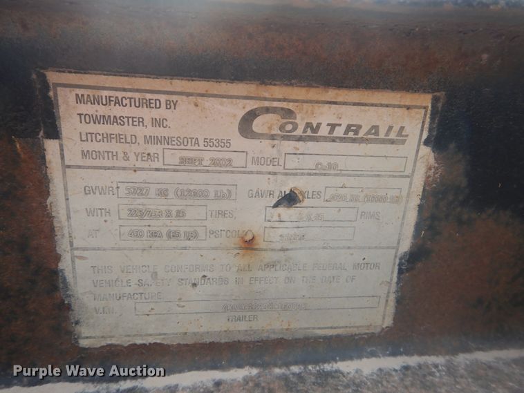 image for item HV9541 2003 Contrail C10 equipment trailer