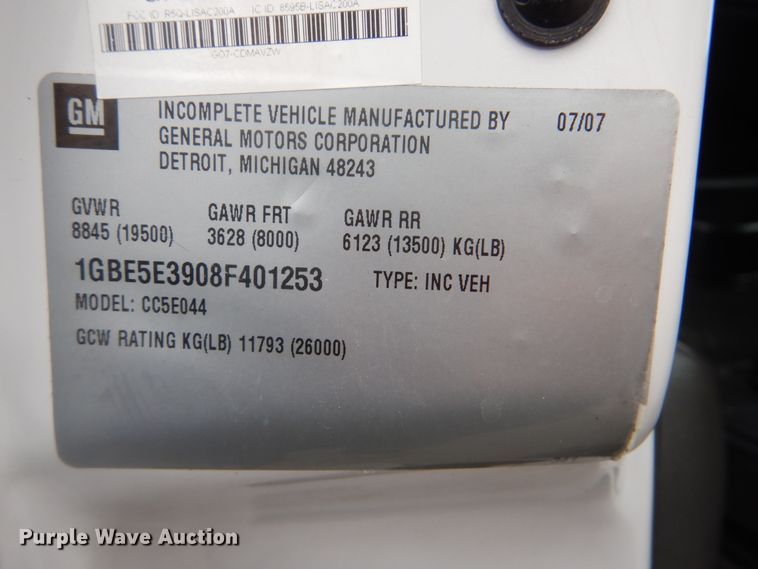 image for item HX9049 2008 Chevrolet C5500  utility truck