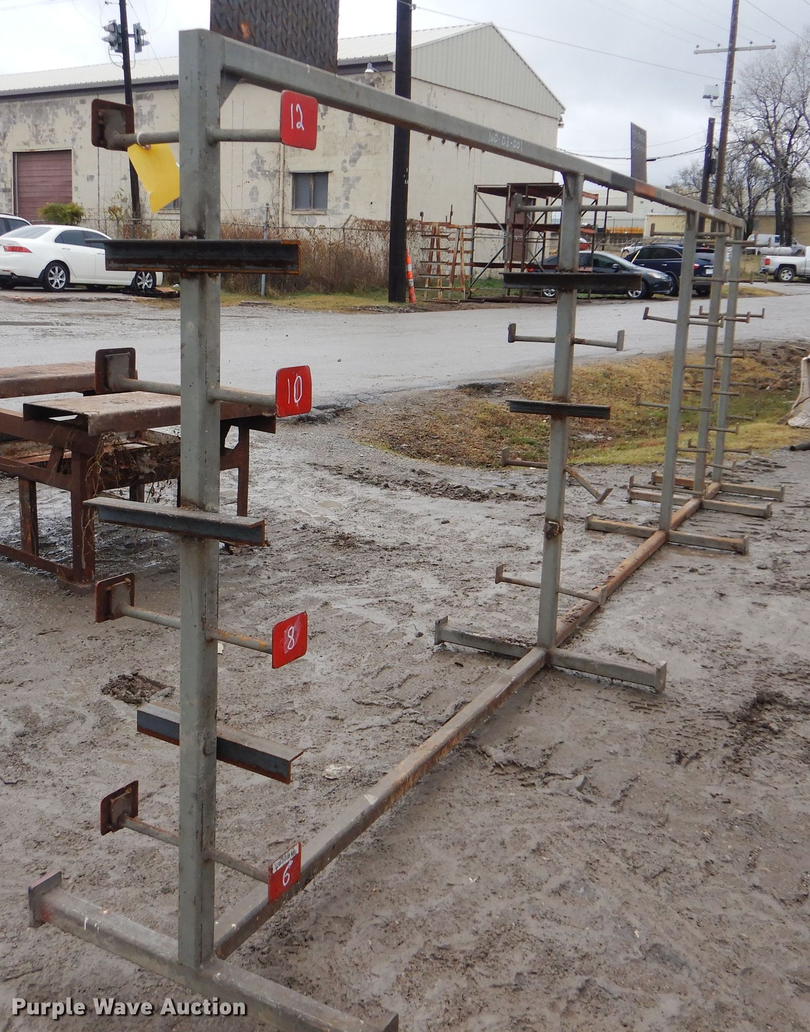 Double sided pipe rack in Tulsa, OK | Item AE9523 sold | Purple Wave