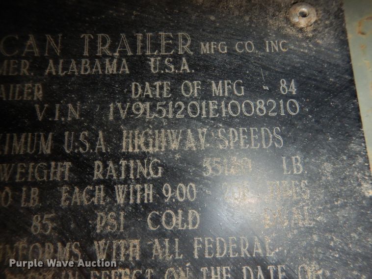 image for item DC4506 1984 Vulcan flatbed trailer