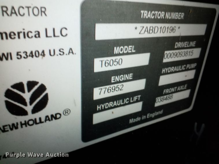 image for item DG2129 2011 New Holland T6050  MFWD tractor