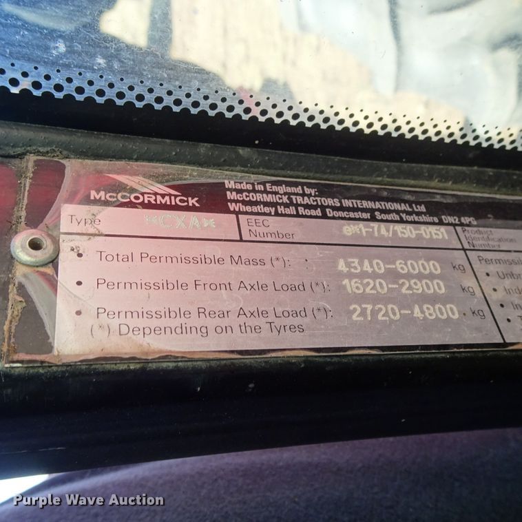 image for item DI0788 2006 McCormick CX75  MFWD tractor