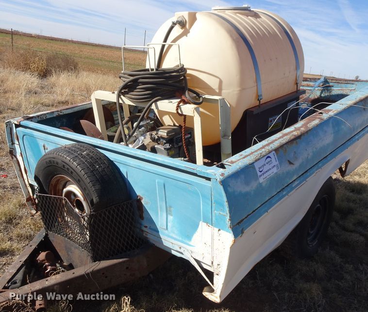 image for item DI0789 Shop built pickup truck bed trailer with spot sprayer