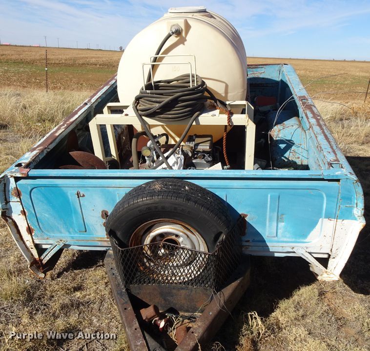 image for item DI0789 Shop built pickup truck bed trailer with spot sprayer