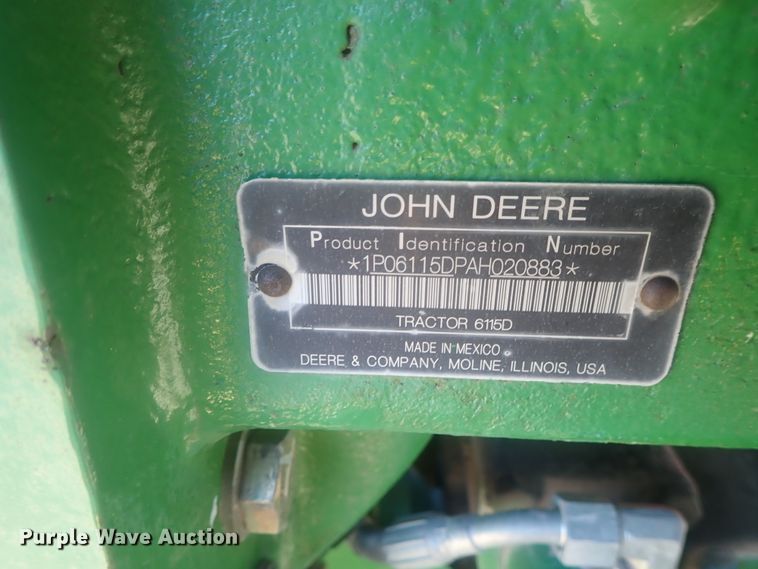 image for item DI7432 2011 John Deere 6115D  MFWD tractor