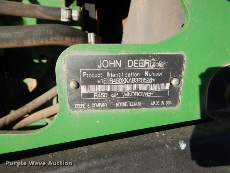 image for item DI8440 2011 John Deere R450  windrower
